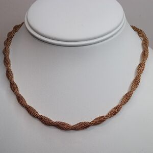 Sarah Coventry Golden Braids Choker Necklace 16.5" Long Vintage 1970s